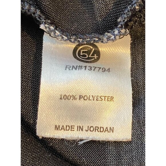 Chase 54 Men's Striped Polo Shirt Medium 100% Polyester Black & Gray Avid Golfer - Picture 4 of 12